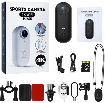 NUISK Mini 4K Thumb Body Camera, 128GB Storage, Hands-Free Magnetic Waterproof POV Cam