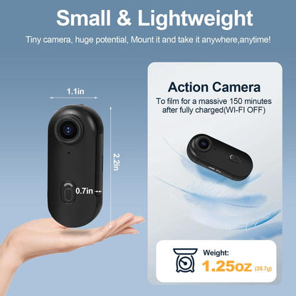 NUISK Mini 4K Thumb Body Camera, 128GB Storage, Hands-Free Magnetic Waterproof POV Cam