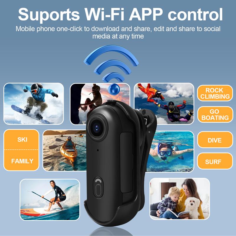 NUISK Mini 4K Thumb Body Camera, 128GB Storage, Hands-Free Magnetic Waterproof POV Cam