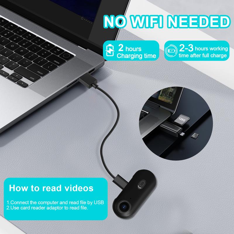 NUISK Mini 4K POV Camera with 128GB, IPX7 Waterproof, Magnetic Wearable Cam