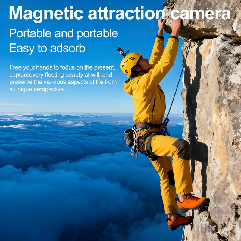 NUISK 4K 60FPS Action Camera, Dual Touch Screens, WiFi, 128GB, Waterproof, EIS, Magnetic Mount