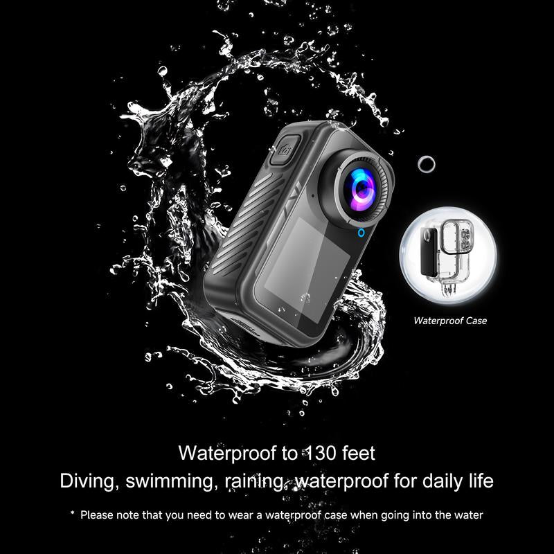NUISK Mini 4K Body Camera, Magnetic Clip, 128GB Storage, Waterproof, Wearable Action Cam