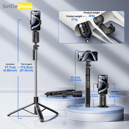 Smart AI Phone Tripod with 360° Face Tracking, Auto Pan & Tilt, Stable for Indoor & Outdoor Use