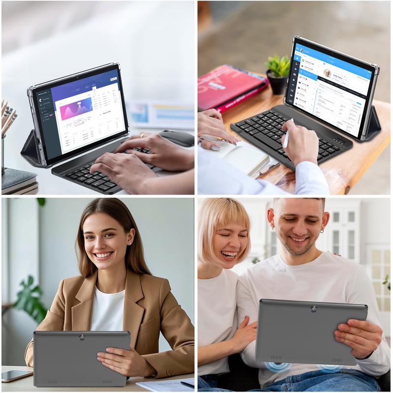 PYNAREL Android 15 Tablet 10.1", 2-in-1 Portable Device, 12GB RAM, Holiday Gift